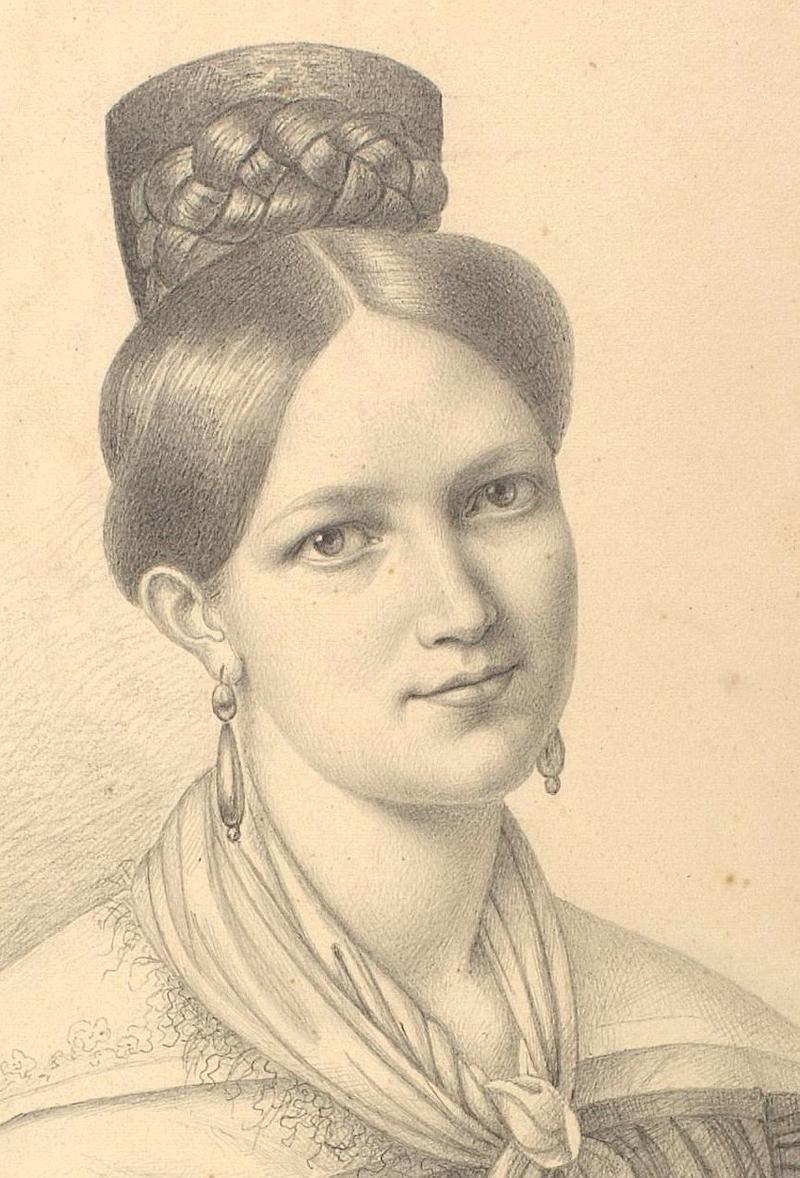 Portrættegning af kvinde fra Thorvaldsens samling
