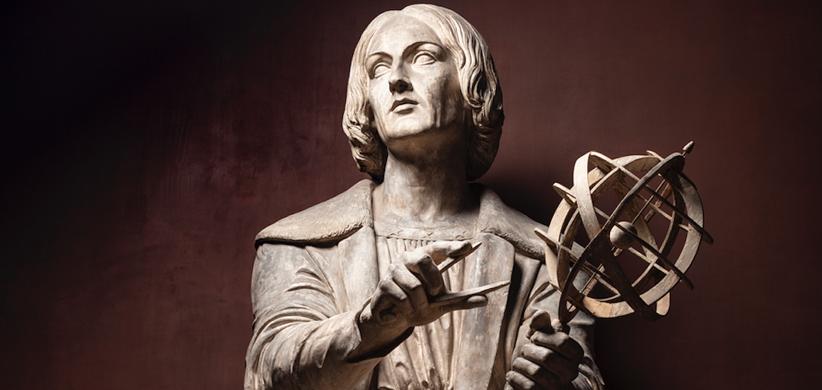 Skulptur af Nicolaus Copernicus, beskåret ved brystet